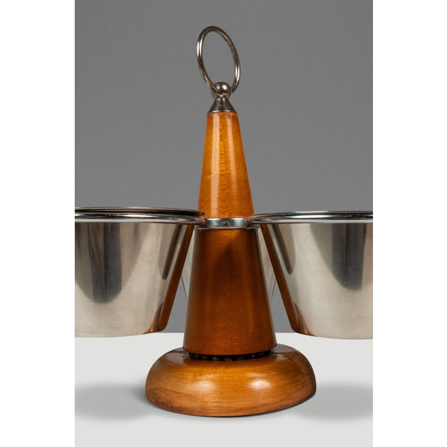 1960s Mid-Century Scandinavian Condiment Carousel in Oak & Stainless Steel by Stako W/ Complementary Mortar & Pestell - 6pcs For Sale - Image 16 of 16