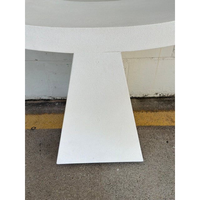 Contemporary Made Goods Co. Annika White Shagreen Stool For Sale - Image 3 of 4
