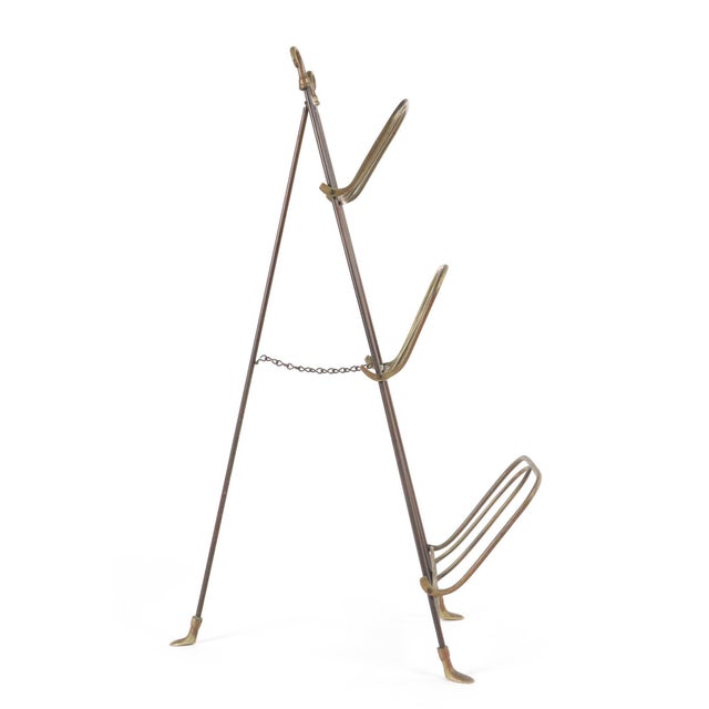 Early 20th Century Early 20th Century Brass Tripod Tier Magazine Rack For Sale - Image 5 of 8