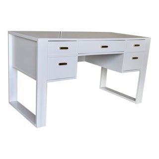Parsons Style White MCM Desk For Sale