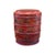 1970s Vintage Chinese Red Golden Scenery Graphic Round Wood Stack Basket Table For Sale - Image 5 of 12