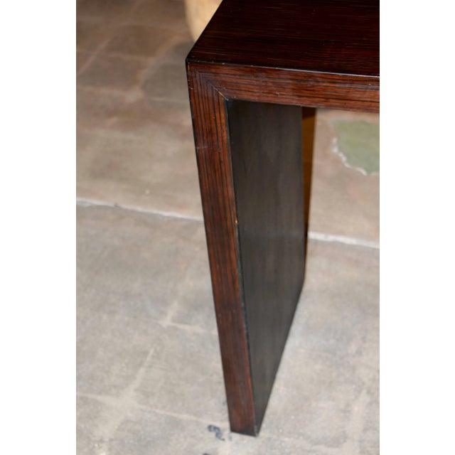 Bamboo Veneered Grained Brown Console For Sale - Image 4 of 10