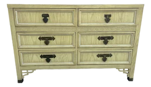 Mid 20th Century Dixie Shangri La 6 Draw Dresser Yellow