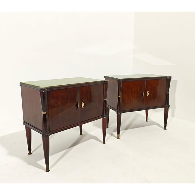 Vintage Italian Bedside Tables in the style of Vittorio Dassi, 1950s, Set of 2 For Sale - Image 9 of 18