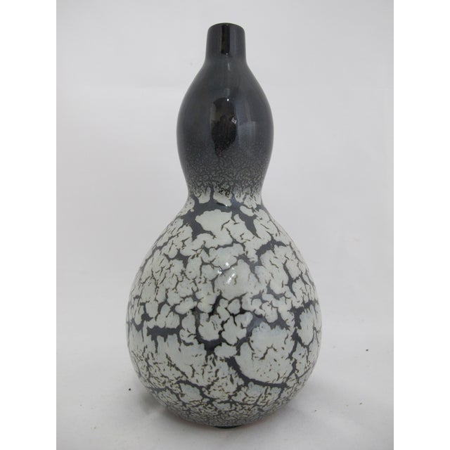 Stunning Japanese studio pottery vase, signed in pottery at base, unsure of artist. Double gourd style in deep rich brown...