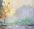 Original oil landscape by Sean Wu, An autumn morning by the lake