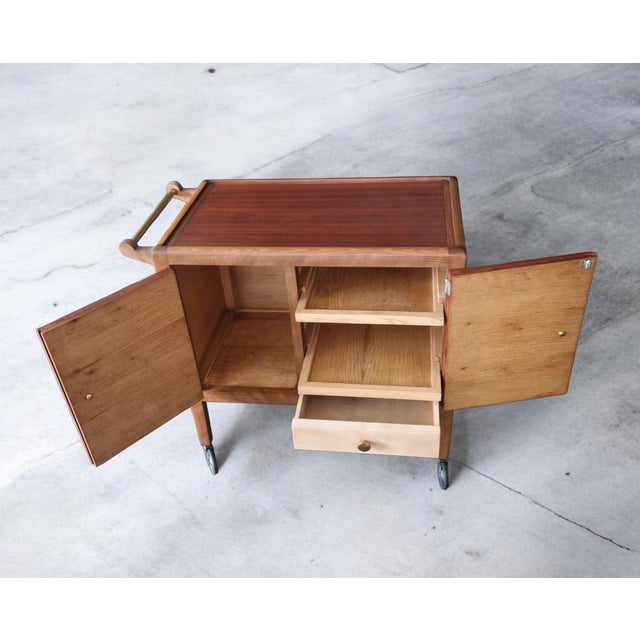 Art Deco Rolling Serving Cart with Removable Tray, 1930 For Sale - Image 14 of 18