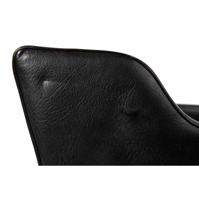 Pair of Mogens Hansen Mh195 Black Leather Armchairs With Ottoman Stool For Sale - Image 11 of 18