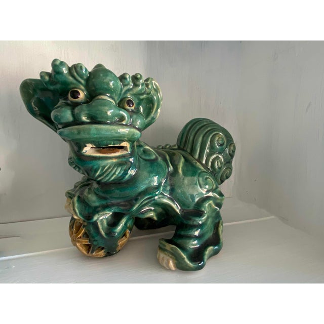 Mid Century Green Foo Dogs a Pair Chairish