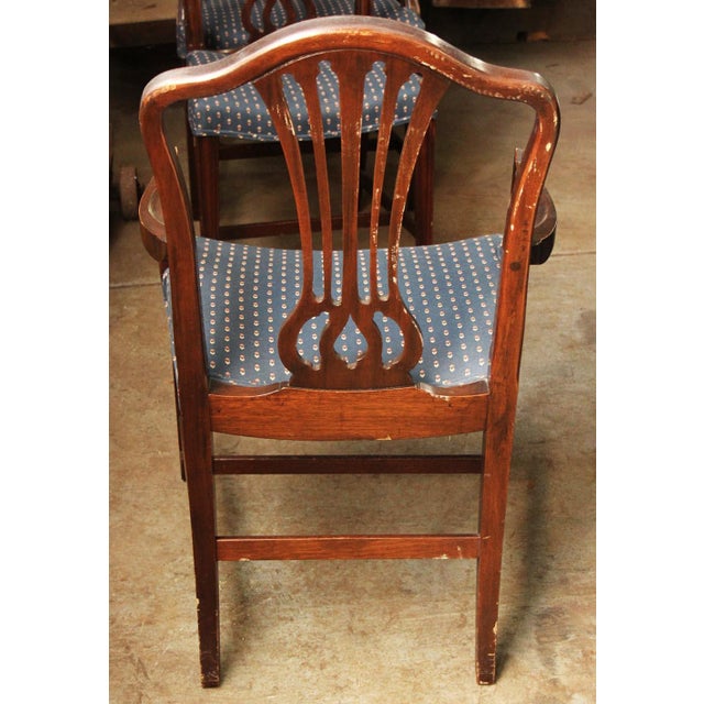 Wood Single Vintage Hepplewhite Shield Back Armchair For Sale - Image 7 of 7