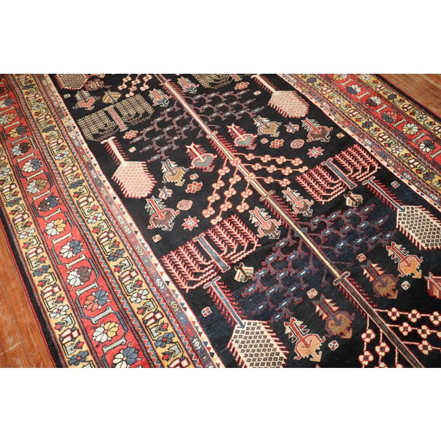 Kurd Bakhtiari Corridor WIllow Tree Antique Runner - 6'4" x 16' For Sale - Image 11 of 12