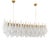Rectangular Gold and Clear Murano Glass Chandelier by Simoeng For Sale