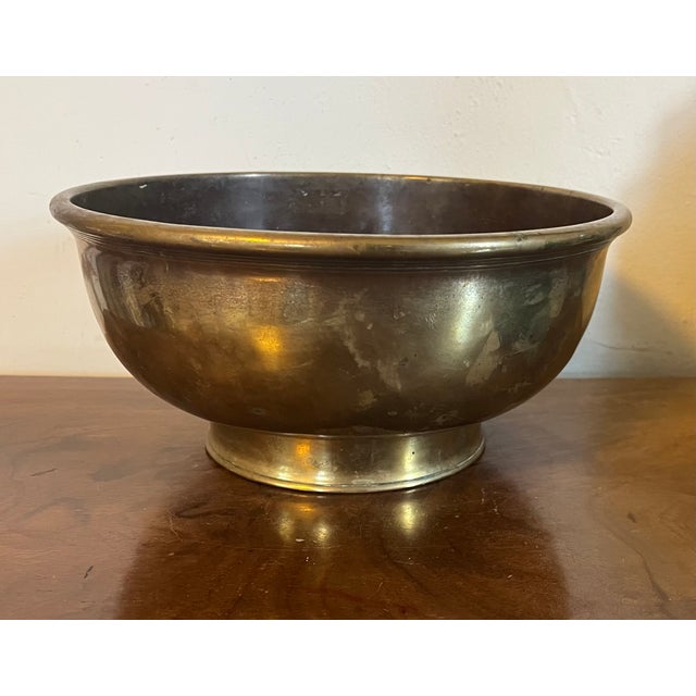 Metal Antique 18th Century Dutch Brass Footed Fruit Bowl For Sale - Image 7 of 14