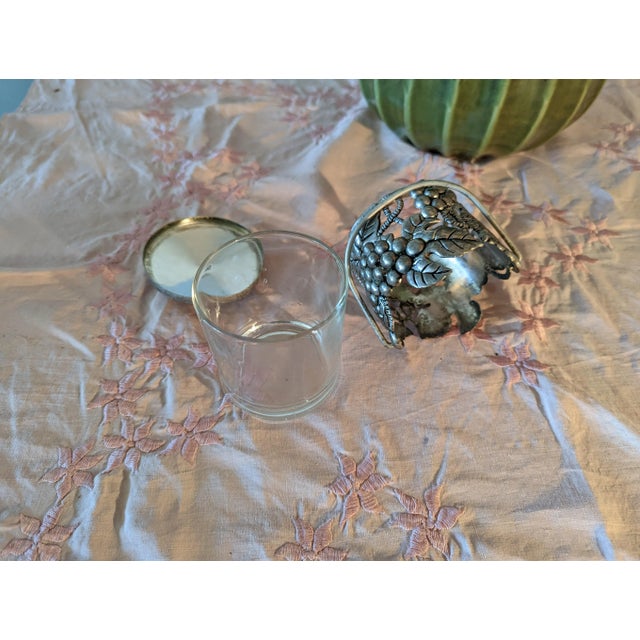 French 90's Godinger Grape Motif Small Serving Jar With Handle For Sale - Image 3 of 4