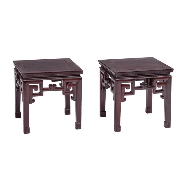 Brown Chinese Carved Table in Hardwood For Sale - Image 8 of 10