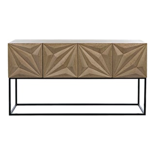 NOIR Zurich Console in Bleached Walnut with Metal For Sale