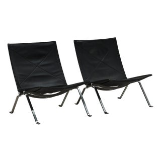 PK22 Lounge Chairs by Poul Kjærholm for Fritz Hansen, Denmark, 1950s, Set of 2 For Sale