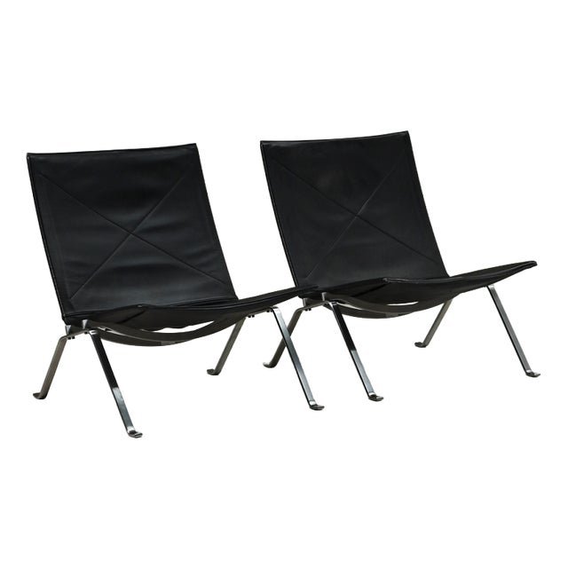 PK22 Lounge Chairs by Poul Kjærholm for Fritz Hansen, Denmark, 1950s, Set of 2 For Sale