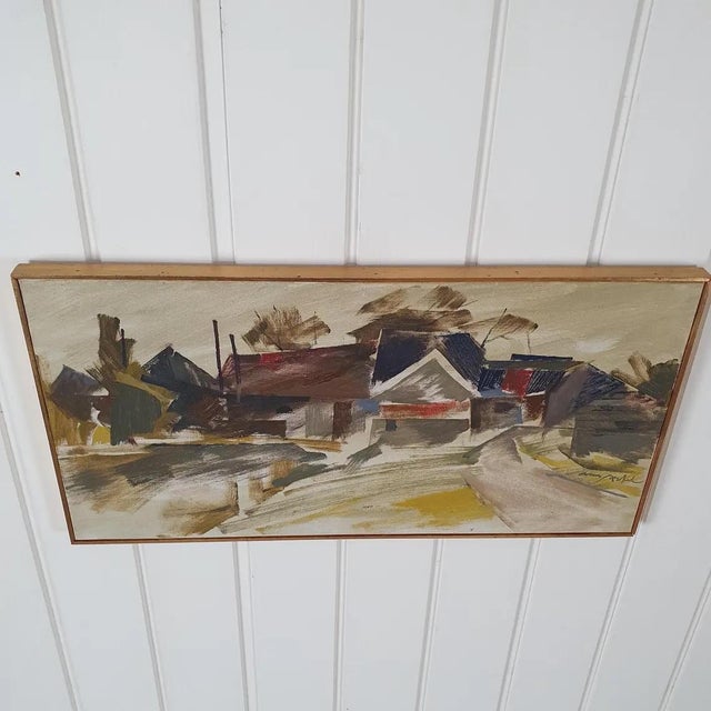 Mid-Century Modern Adrian Van Arkel, Modernist Houses, 1960s, Oil on Canvas For Sale - Image 3 of 18