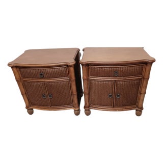 1980s Nightstand Pelican Ridge Style One Drawer and 2 Doors Set of 2 For Sale