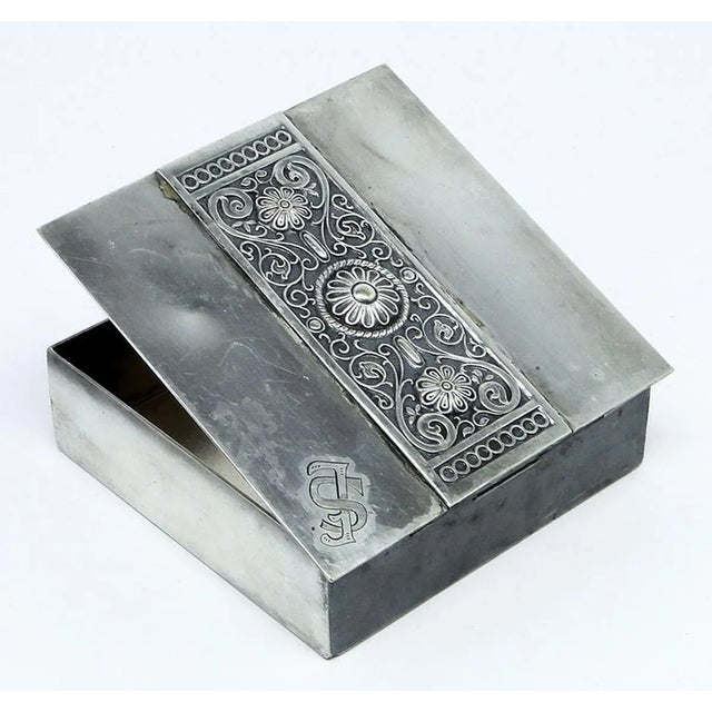 Silver Polish Art Deco Humidor from Bracia Henneberg, 1930s For Sale - Image 8 of 12