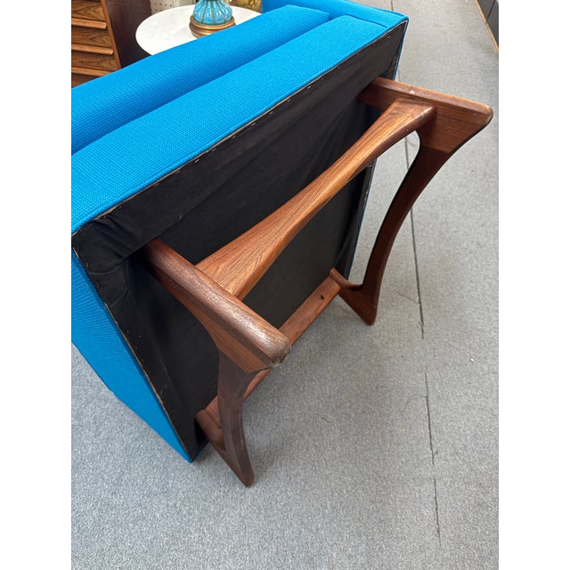 Blue Attributed Adrian Pearsall for Craft Associates #2406 Lounge Chair C1960s For Sale - Image 8 of 9