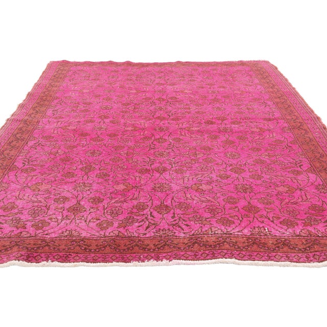 Contemporary Vintage Turkish Pink Sivas Rug, 04'07 X 07'00 For Sale - Image 3 of 10
