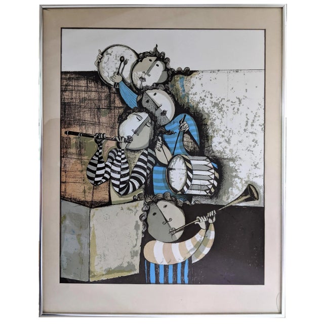 Vintage Original Graciela Rodo Boulanger Four Musicians Graphic Art Print For Sale - Image 13 of 13