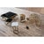 Full of charm and modern appeal, this clover-shaped steel side table combines a natural brass finish and creamy white...