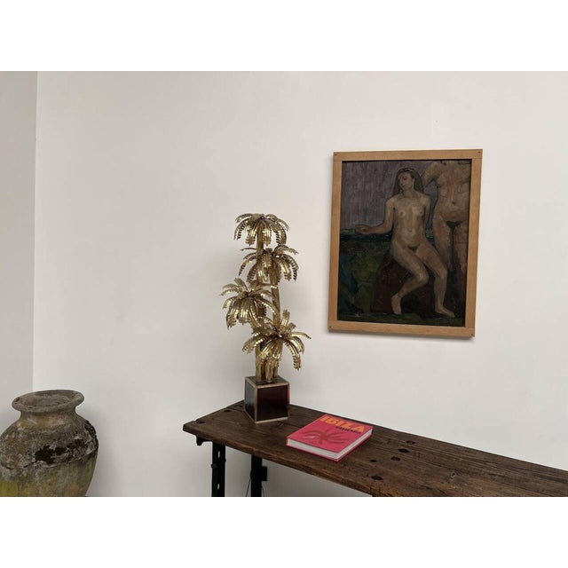 Four-Headed Brass Palm Tree Table Lamp, 010s For Sale - Image 4 of 18