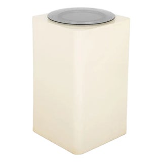 Modern Industrial White Patinated Metal Pedestal For Sale