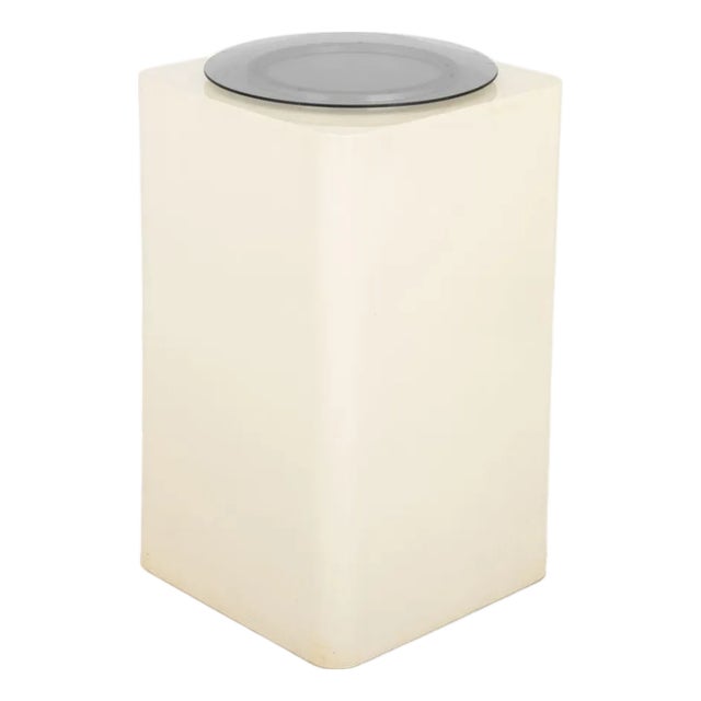 Modern Industrial White Patinated Metal Pedestal For Sale
