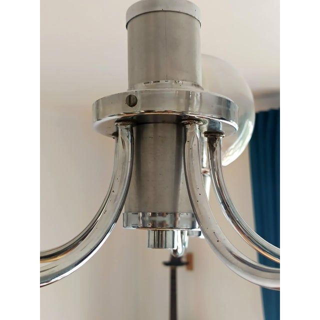 Silver Space Age Chrome Chandelier, 1970s For Sale - Image 8 of 10