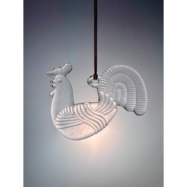 Glass Art Suncatcher in the shape of a Rooster by Bertil Vallien for Boda, Sweden, 1970s For Sale - Image 9 of 13