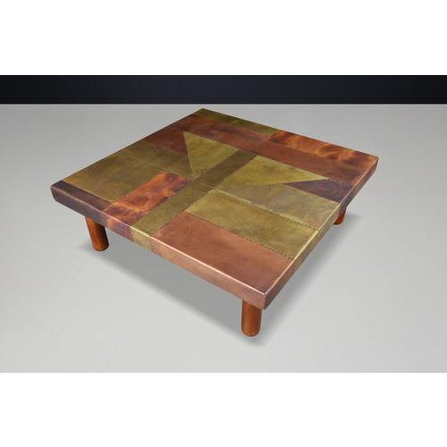 Copper Patchwork Coffee Table by Lorenzo Burchiellaro, Italy, 1960s For Sale - Image 18 of 18
