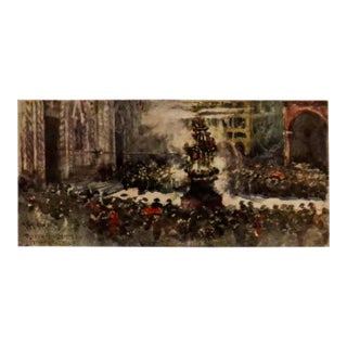1905 Italian Original Print - Scoppio Del Carro - From Book Florence & Some Tuscan Cities (1905) For Sale