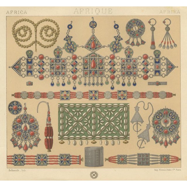Racinet, Afrique: Kabyle Jewelry from Algeria, 1888, Lithograph For Sale - Image 4 of 10
