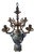 Vintage Italian Louis XVI Style Gilt Brass and Porcelain Candelabrum by Tiche, 1970s For Sale