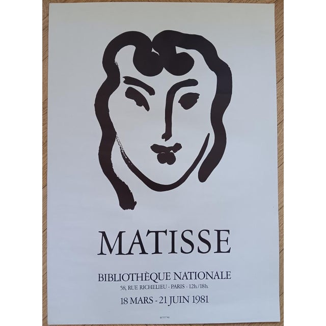 Henri Matisse (1869-1954) Rare original exhibition poster from the National Library Paris - 1981 after Matisse's drawing...