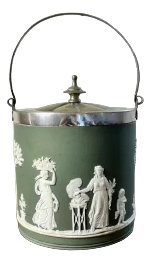 Antique Wedgwood Jasper Ware Biscuit Barrel, 1880
