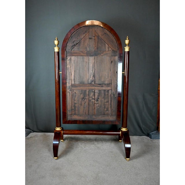 Large Empire Style Mirror in Mahogany with Cheval Glass, 1800s For Sale - Image 12 of 15