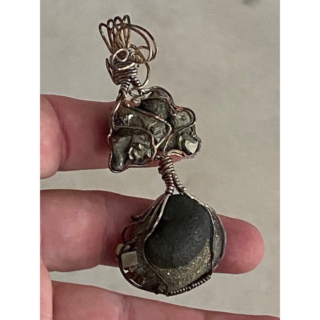 Raw Iron Pyrite Wrapped Pendant in Sterling Silver in Original Presentation Gift Box Gorgeous, new, never worn, hand-...