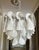 Mazzega Murano Mazzega Murano Clear White Petal Chandelier For Sale - Image 4 of 18