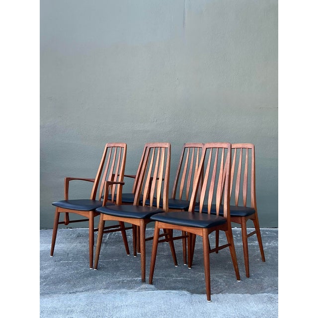 Mid 20th Century Vintage MCM Niels Koefoed Teak “Eva” Dining Chairs - Set of 6 For Sale - Image 5 of 12