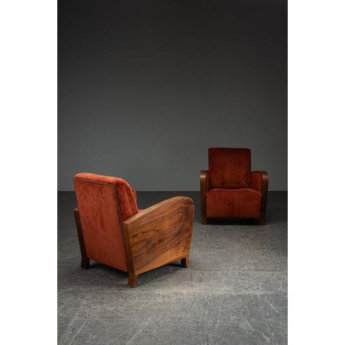 Brown Art Deco Armchairs, 1940s, Set of 2 For Sale - Image 8 of 15