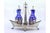 Blue Silver and Blue Glass Cruet Set with Gold Details, Set of 3 For Sale - Image 8 of 9