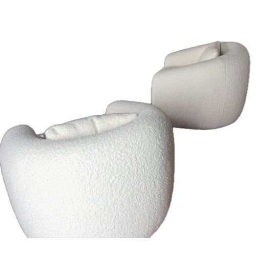 Contemporary Set of 2 Designer Custom Made Swivel Chairs For Sale - Image 3 of 10