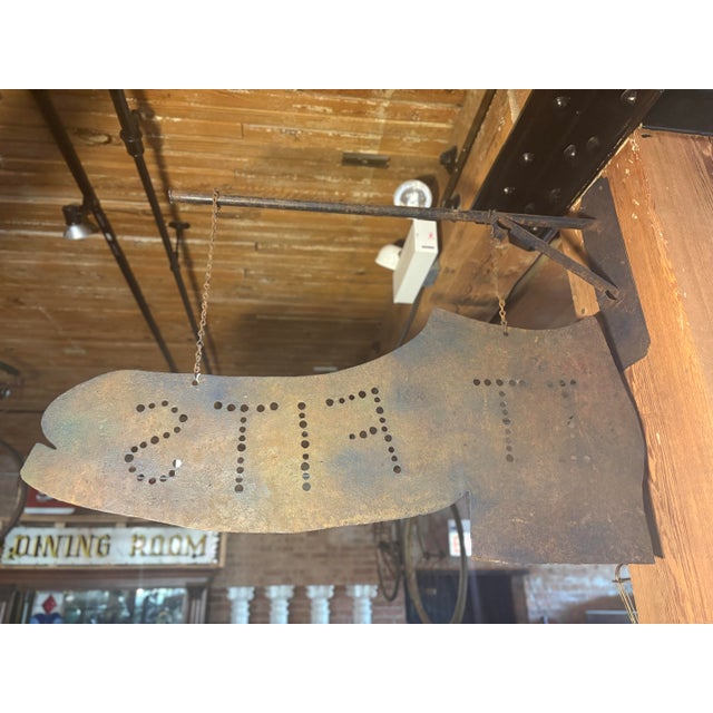 Early Industrial Boutique Shoe Street Sign For Sale - Image 11 of 12