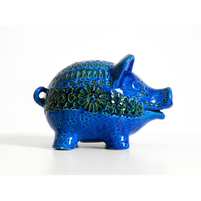 A beautiful, large, decorative 1960s ceramic piggy bank from the Rimini Blu collection. The design is by the renowned...