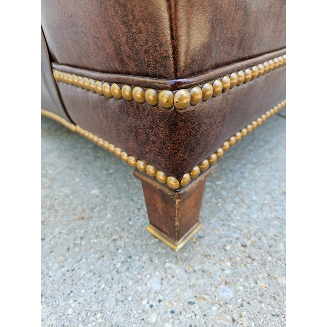 Hancock & Moore Chocolate Brown Tufted Leather Lounge Chair For Sale - Image 11 of 12